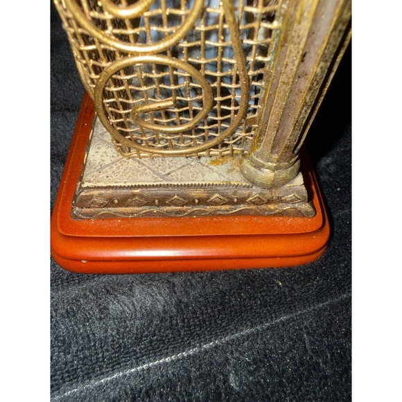 Vintage Nativity Scene Metal & Resin Display Gold Wire Frame & Wood -Great Cond! - Picture 7 of 10